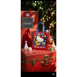 Loungefly Sanrio Hello Kitty 50th Anniversary Metallic Tote & Coin Bag NWT